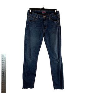 Mother Looker‎ Ankle Fray Girl Crush Jeans Womens 27 Blue Denim Frayed 8203